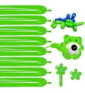 Green 260 Balloons for Twisting Balloon Animal, Long Skinny Green Balloons for Modelling, Green M...