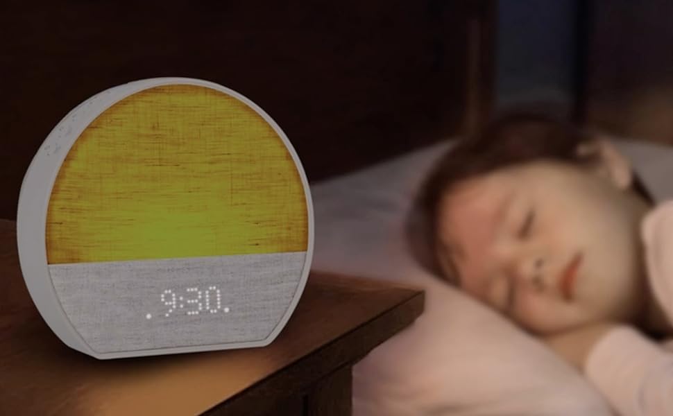 sunrise alarm clock, HATCH, 6 soothing sounds, 8 color changing led
