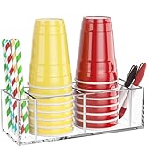 KOTEMON Cup Holder with Marker Slot - Mark Your Cup and Drink Up Countertop Double Cup Holder Org...
