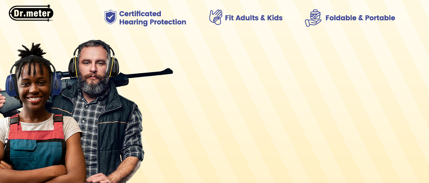 Dr.meter Hearing Protection Ear Muffs Noise Reduction Kids Adults Range Hearing Ear Protection