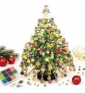 DIY Beaded Christmas Tree Kit,Crystal Holiday Craft Set for Adults, Colorful Beads,Ornament Charm...