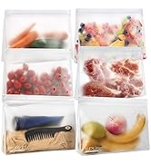 SPLF 6 Pack Dishwasher Safe Reusable Freezer Bags, Large Reusable Food Storage Bags, BPA FREE Sta...