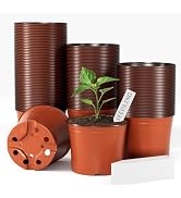 Bluckincle 100 Pcs Plant Nursery Pots, 6 Inch Large Plant Seedling Pots with Labels Plastic Plant...