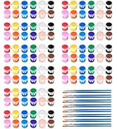 10 Pack Mini Acrylic Paint Set,12 Colors Acrylic Paints Strips for Kids&Adults Craft Paint,140 PC...