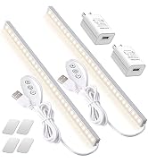 DWEPTU 2Pack LED Under Cabinet Lighting Dimmable Under Cabinet Lights with USB Powered for Closet...