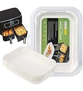 Air Fryer Disposable Paper Liner for Ninja Dual,100PCS Air Fryer Liners Rectangle 8.6x 5.5'', Air...