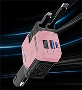 Retractable Car Charger Pink