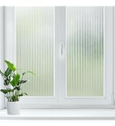 LUTE Reeded Glass Window Film, Window Privacy Film, Frosted Window Film, 3D Decorative Removable ...