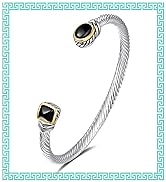 UNY Bracelet Designer Brand Inspired Antique Women Jewelry Cable Wire Bangle Gem Stone Christmas ...