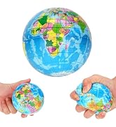 1Pc Blue Squeeze World Map Globe Palm Ball Slow Rising Stress Ball for Birthday Xmas Gifts Xmas S...