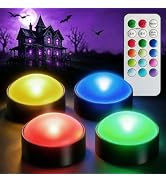 Yakpo 4 Pack Color Changing Halloween Pumpkin Lights with Remote & Timer | Battery operated multi...