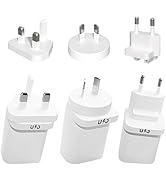 UZJ 3-Pack Universall Travel Plug Adapter, US to Europe/UK/Australia (Type C/G/I), FCC Certified,...