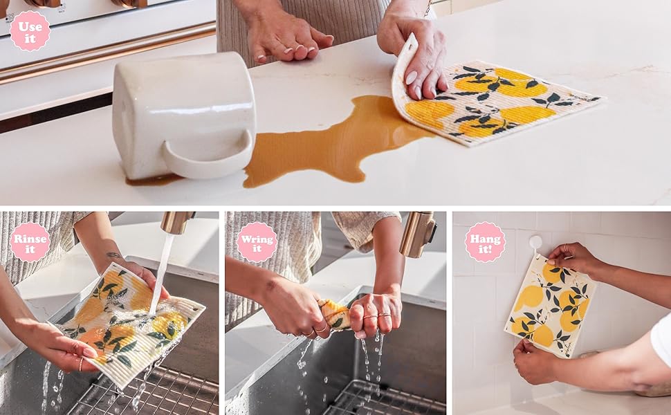 reusable paper towel swedish dishcloth dish cloth absorbent quick dry cleaning dishwasher premium