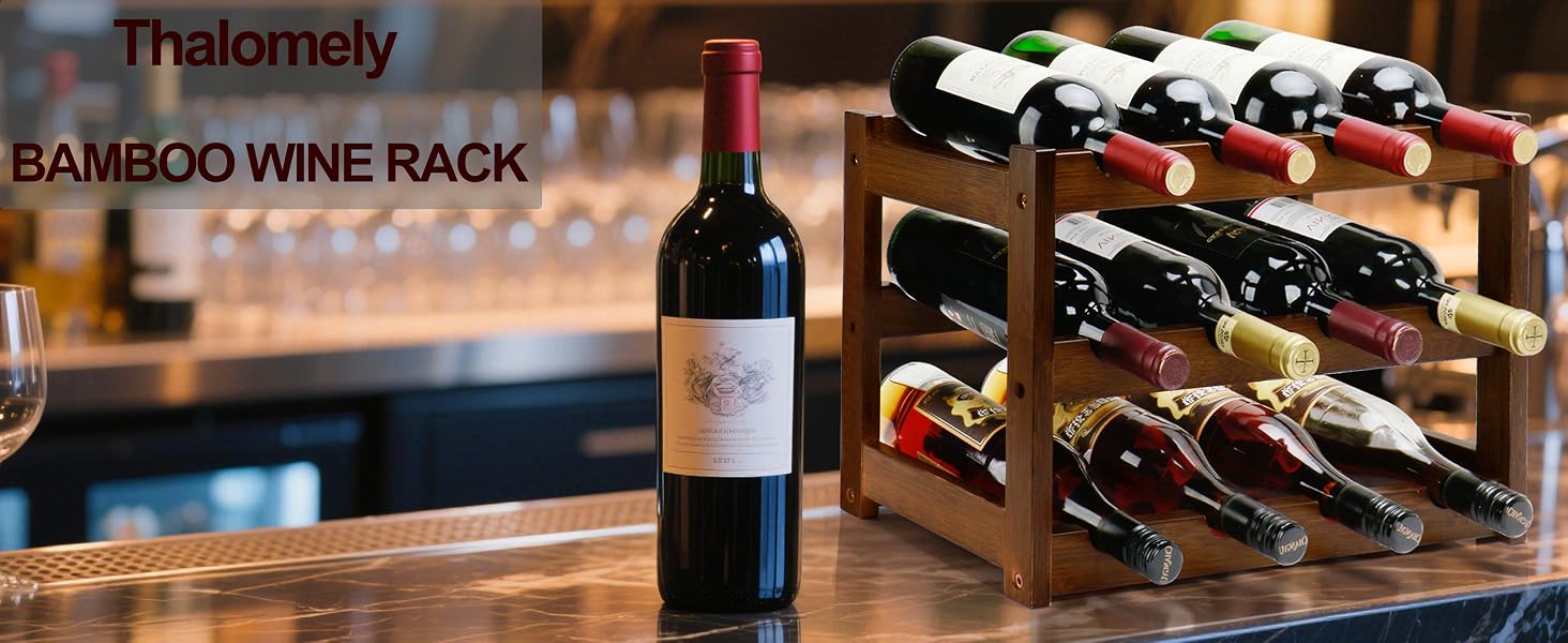 3 Tier Bamboo Wine Rack for Countertop, 12 Bottles Wine Storage Shelf