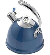 Harriet Tea Kettle Stovetop, 2.5 Quart Whistling Stainless Steel Tea Pot, 3-Layer Base, Unique Er...