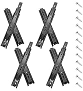 20 inch Drawer Slides 4 Pairs (8pcs) Full Extension Ball Bearing Drawer Rails Side Mount 3 fold M...