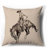 KDHTY Western Cowboy Horse Throw Pillow Covers 18x18, Cowboy Gifts Pillowcase for Boys Men, Vinta...