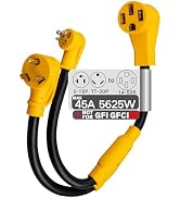 MECMO RV 15 Amp 30 Amp to 50 Amp Splitter Adapter 2.2ft, NEMA 5-15P & TT-30P to 14-50R Y-Adapter ...