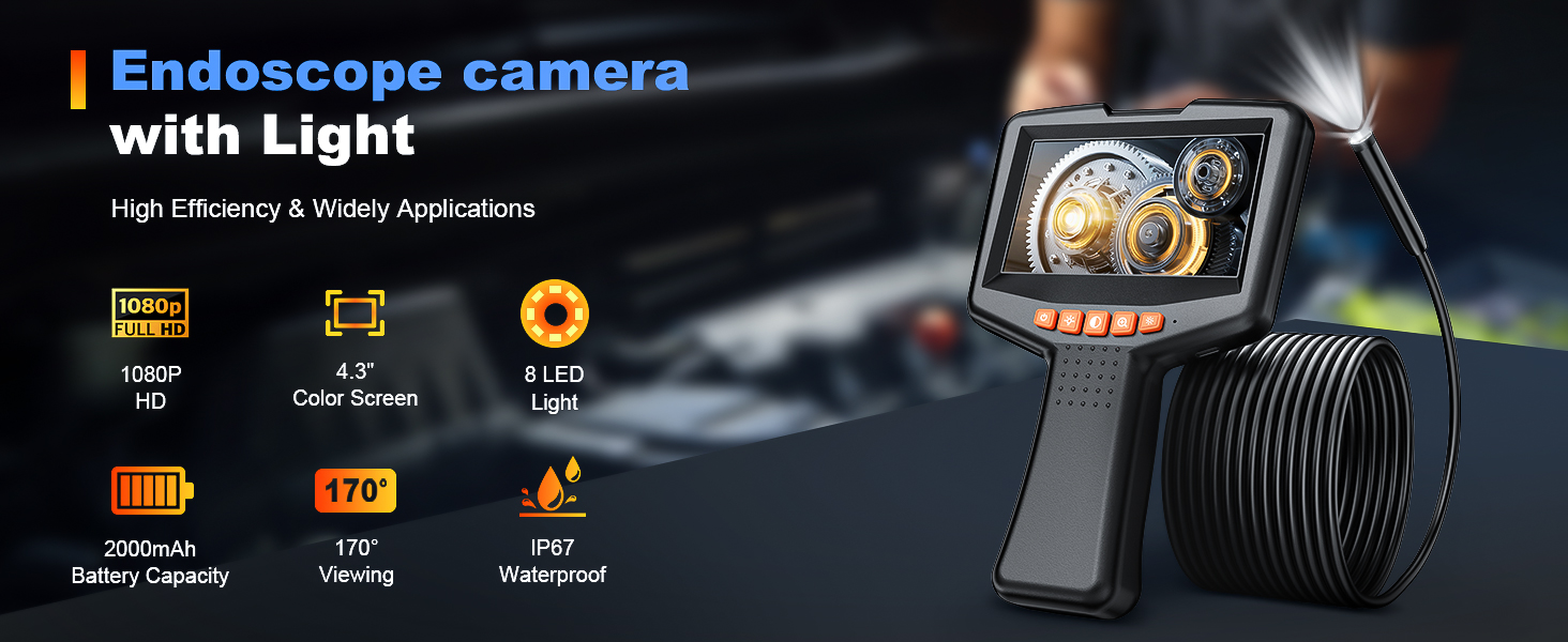 borescope endoscope camera with light