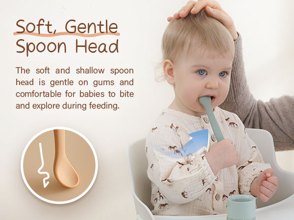 Silicone Baby Spoons Toddler Spoons for Self Feeding 6 Months