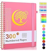 Spiral Journal Notebook - 300 Numbered Pages,A4 Size, College Ruled, Hardcover, Large Writing Jou...