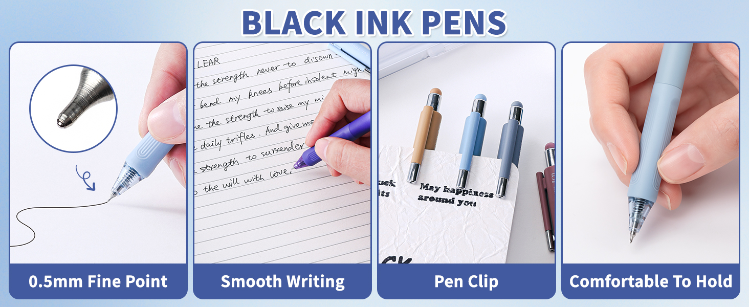 gel pens black