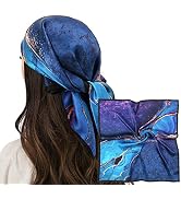 RIIQIICHY 100% Silk Scarf Head Scarf for Women Hair Scarf for Sleeping Hair Wrapping at Night Squ...