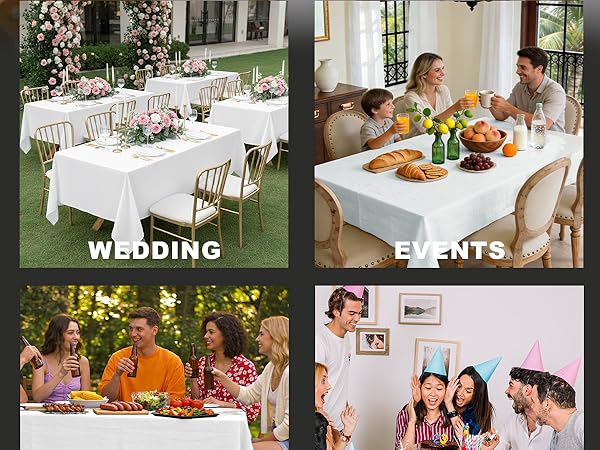 wedding fabric polyester 6 ft party washable 4 ft rustic outdoor event hosting 60 84 102 waterproof