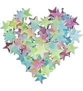 50Pcs Multicolored Stars Glow in The Dark Luminous Stars Fluorescent Reusable Plastic Wall Sticke...
