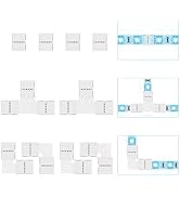 VIPMOON LED Strip 4 Pin Connector 10PCS 10mm Solderless Adapter Connector for 12V-24V 5050 RGB Mu...