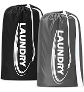 Sylfairy 2 Pack XL Laundry Bag with Strap,Heavy Duty Travel Laundry Bag,Rip-Stop Dirty Clothes Sh...