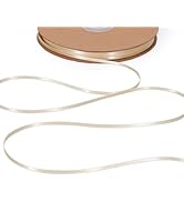 LaRibbons Nude Satin Ribbon 1/8 Inch 100 Yards Thin Luxury Double Faced Ivory Silk Ribbon for Flo...