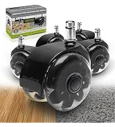 Slipstick Monster 3” Dual Rollerblade Office Chair Wheels (Set of 5) Premium Rubber Caster Wheels...