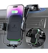 ZEEHOO Wireless Car Charger, DUOXX Dual Coils 15W Fast Charging Auto-Clamping Car Mount, Dashboar...
