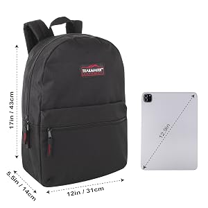 4048blk backpack 17 inch black laptop bookbag
