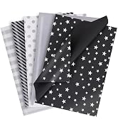 BEISHIDA 100 Sheets Black and Silver Tissue Paper Bulk, Silver Dots Twill Stripes Print Wrapping ...
