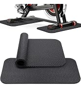 TOBWOLF 2PCS Non-Slip Mat Compatible with Peloton Bike, Concept 2 Rowing Machine, Exercise Bike M...