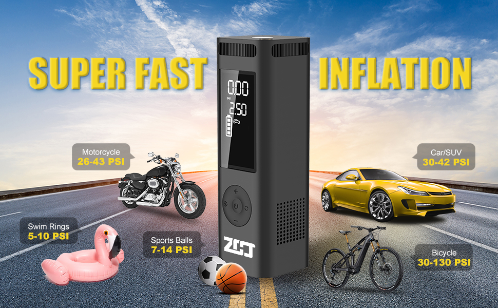 tire inflator portable air compressor tire inflator air pump for car tires