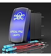 Rocker Switch Apocalypse Lights,Laser Etched Toggle Switch ON/Off SPST 5Pin 12V 24V Switch Jumper...