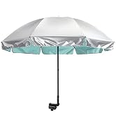 G4Free UPF 50+ Universal Clamp On Umbrella Adjustable Outdoor UV Protection Beach Chair Umbrella ...