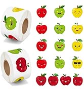 BeYumi Apple Reward Roll Stickers - 1000Pcs Back to School Apple Stickers in 2 Rolls First Day of...