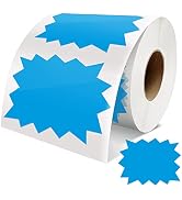 Meitaat Price Tags Stickers Blue 4 x 3 Inches Self-Adhesive Large Sale Sticker Starburst Signs Re...