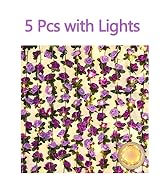BLEUM CADE 5Pcs 41Ft Flower Garland Artificial Rose Vines with 32.8Ft String Lights, Cute Fake Ha...