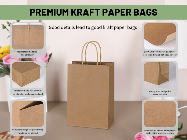 small brown good details leads good kraft paper gift bags Mlyta