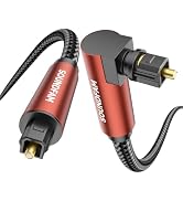 SOUNDFAM 90-Degree Optical Audio Cable, 360° Rotatable Toslink Digital Optical Cable with PVC & C...