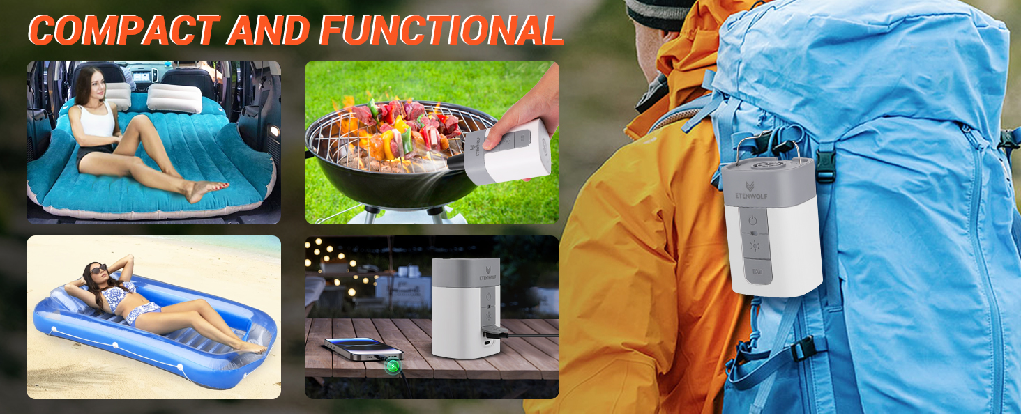 mini air pump for inflatables air mattress pump portable air pump hiking gear outdoors gear deals