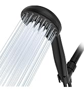 Cosuro High Pressure Shower Head with Powerful Shower Spray & 59'' Stainless Steel Hose, 5 Spray ...