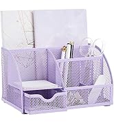 Annova Mesh Desk Organizer Office with 7 Compartments + Drawer/Desk Tidy Candy/Pen Holder/Multifu...
