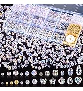 Zefy 2000+ Pcs Crystal Glass Beads for Jewelry Making, 24 Styles 3-15mm Assorted Faceted Craft Be...