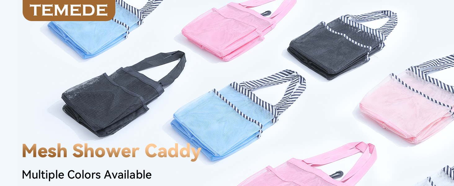 Mesh shower baskets with 8 outer pockets and key hooks Large size and large capacity Portable